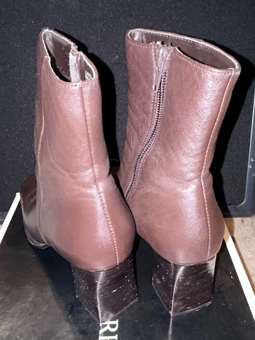 Classic Women's Brown Square-Toe Ankle Boots
